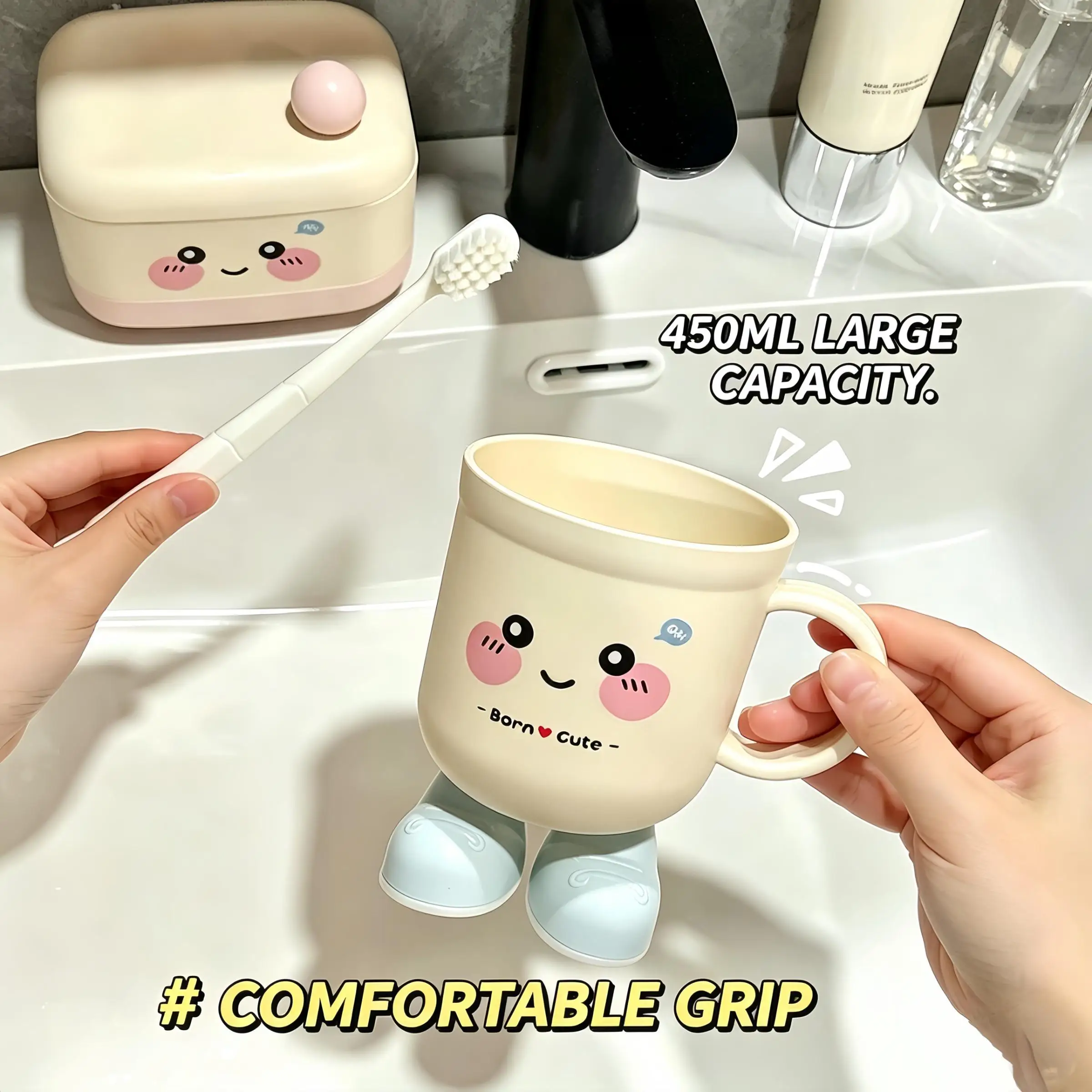 Creative couple toothbrush cup, cute wash cup for home or student dorm, mouth rinse cup, tooth tool holder, brushing cup