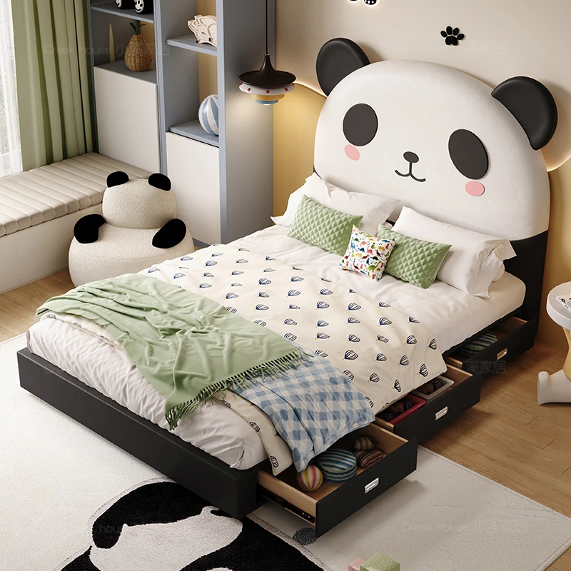 Nieuw Panda Animal Single Massief Houten Multifunctioneel Bed met drie trekkingen voor tienerjongens