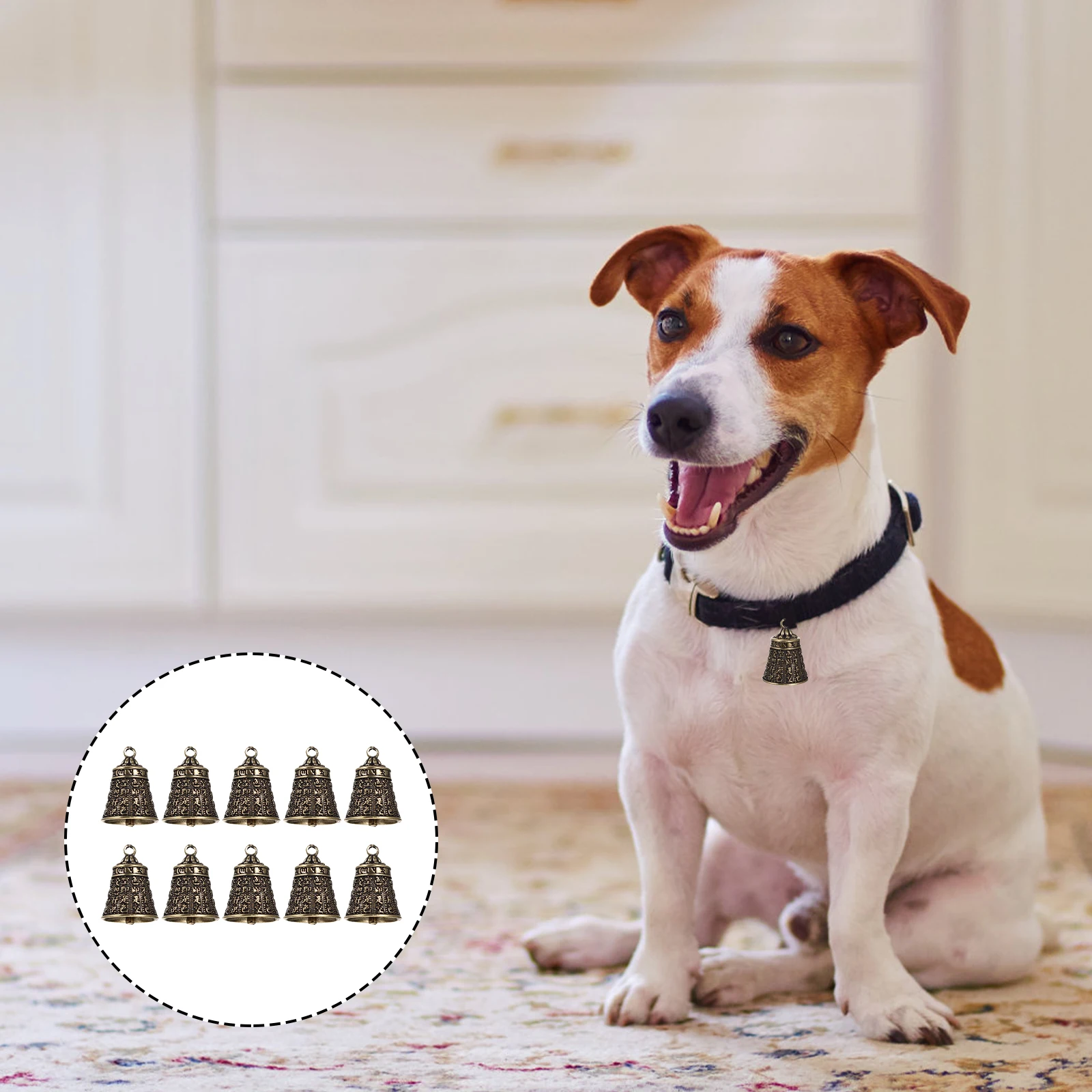 

10pcs Retro Bells Pet Accessories Dog Compact Cat Training DIY Hanging Decorative Multi Function Crafted Brass Vintage