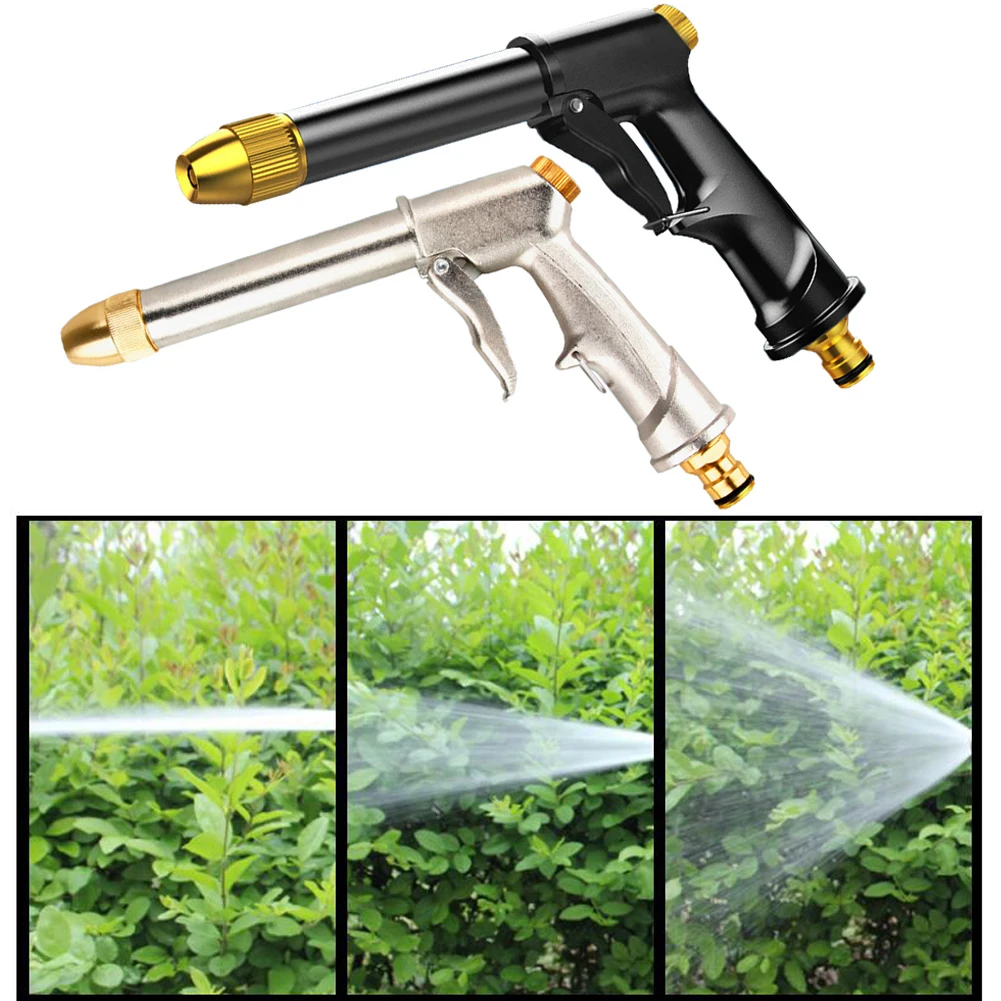 High Pressure Garden Spray Gun, Brass Nozzle, Heavy Duty Water Gun, Adjustable Flow for Plants Watering, Cleaning, Car Washing