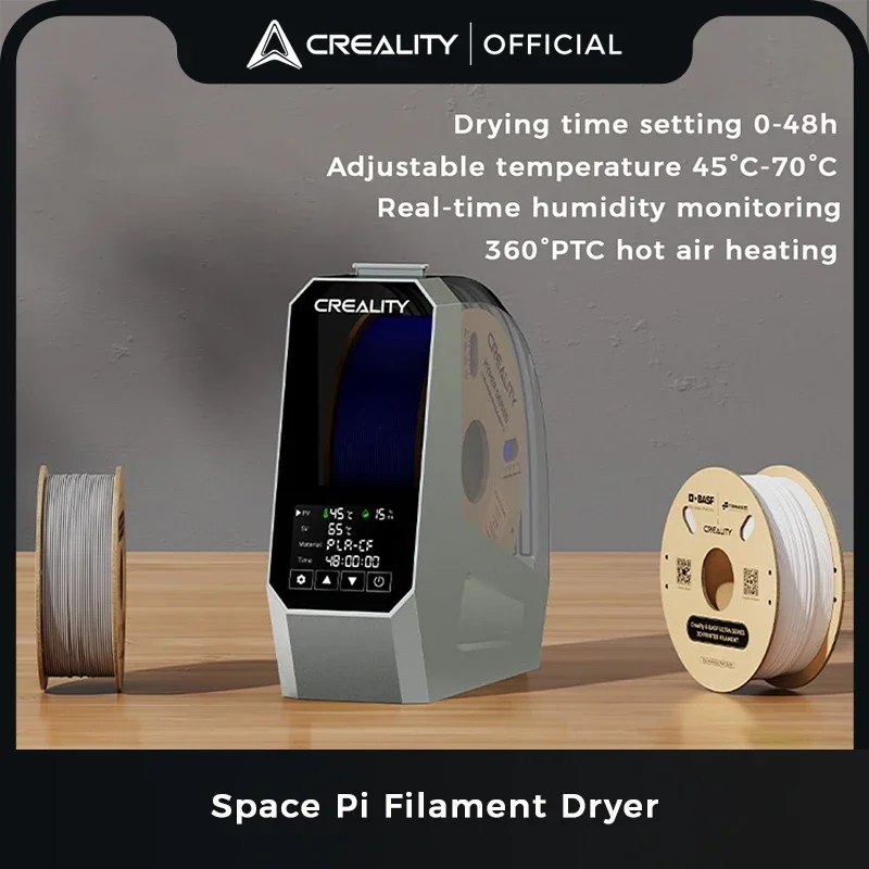 

Creality Space Pi Filament Dryer Box Adjustable temperature 45℃-70℃ Storage Holder for 1kg PLA/TPU/TEPG/ABS/PP/PA/PET Filaments