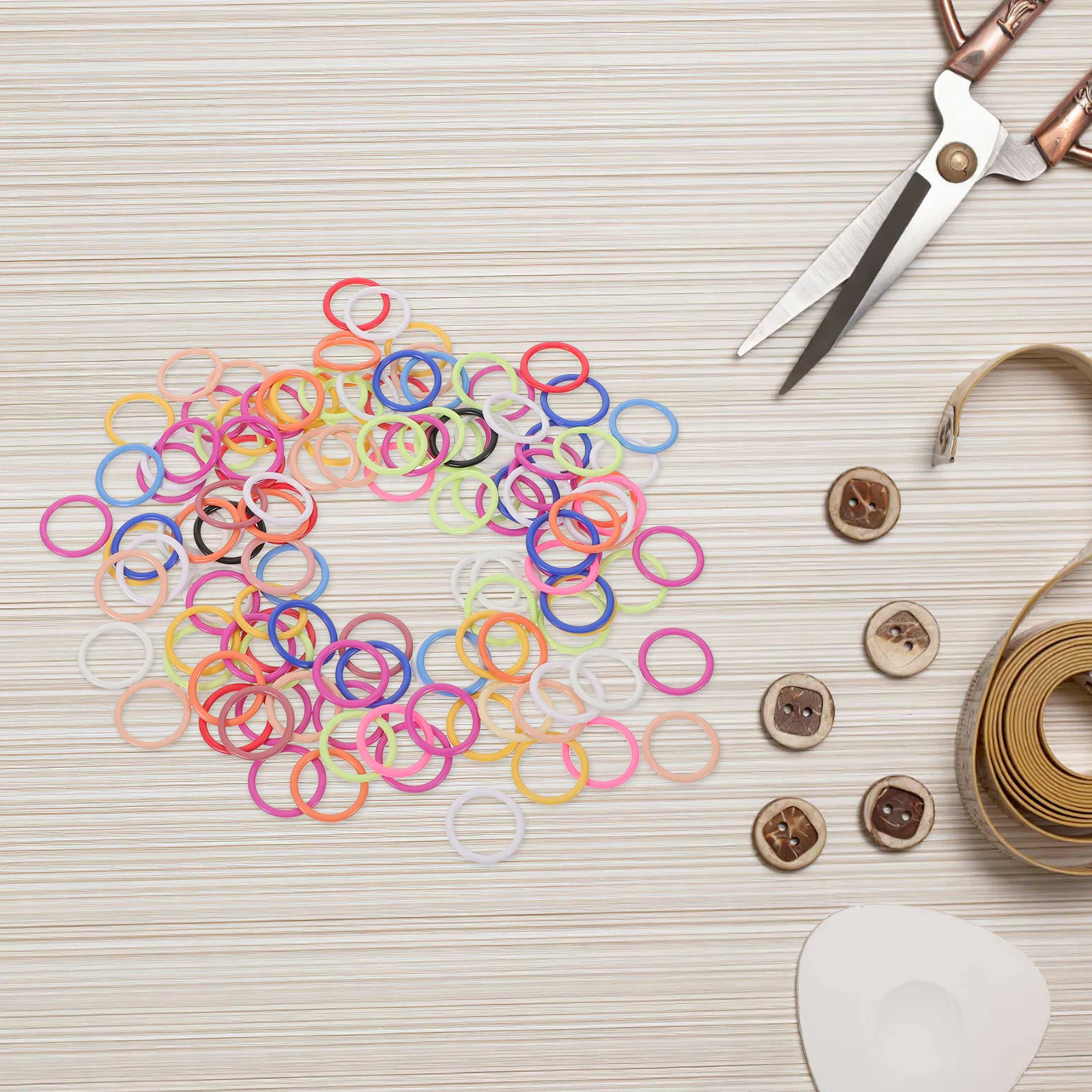 

200Pcs Knitting Stitch Marker Metal Clips 12mm Multicolor Round Crochet Stitch Marks for Sweaters Scarves Knitting Tools