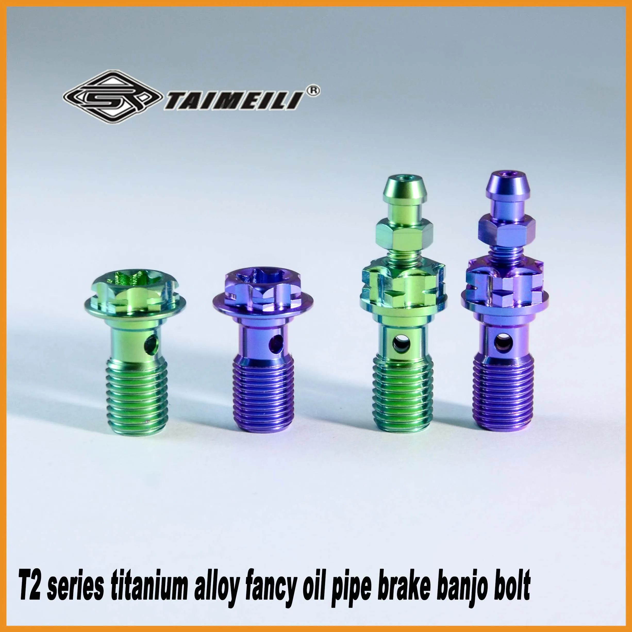 TAIMEILI 1 Stück/Motorrad-Bremssattelrohr-Titan-Schraube, dekorativer Bolzen M10 p10/1,25, grün/anodisiert blau, lila, Tuning-Teile – Detail 3