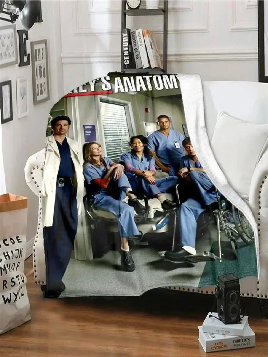 Greys Anatomy Throw Blanket Soft Flannel Lightweight Bed Sofa Cover Perfect for Picnic Cooling Gift Home Decor