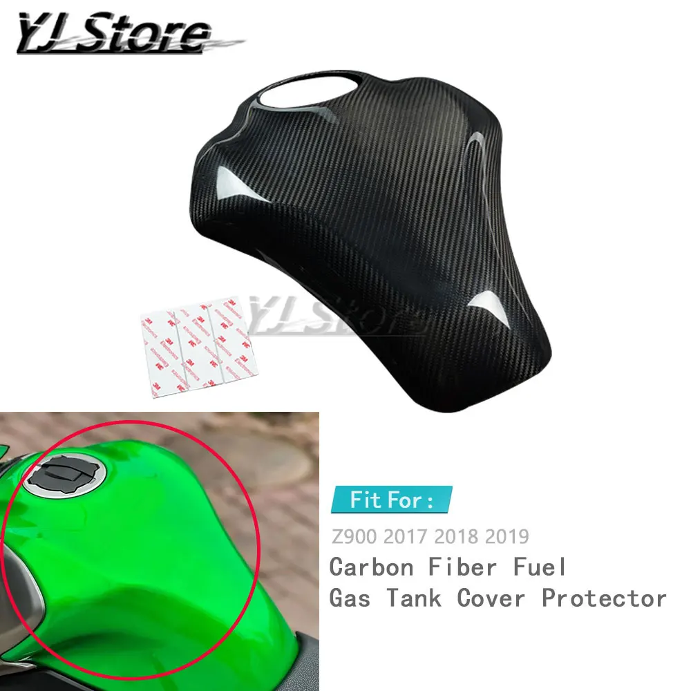 Fit For Kawasaki Z900 2017 2018 2019 Motorcycle Real Carbon Fiber Fuel Tank Pad Cover Sticker Fuel tank Protection Cover