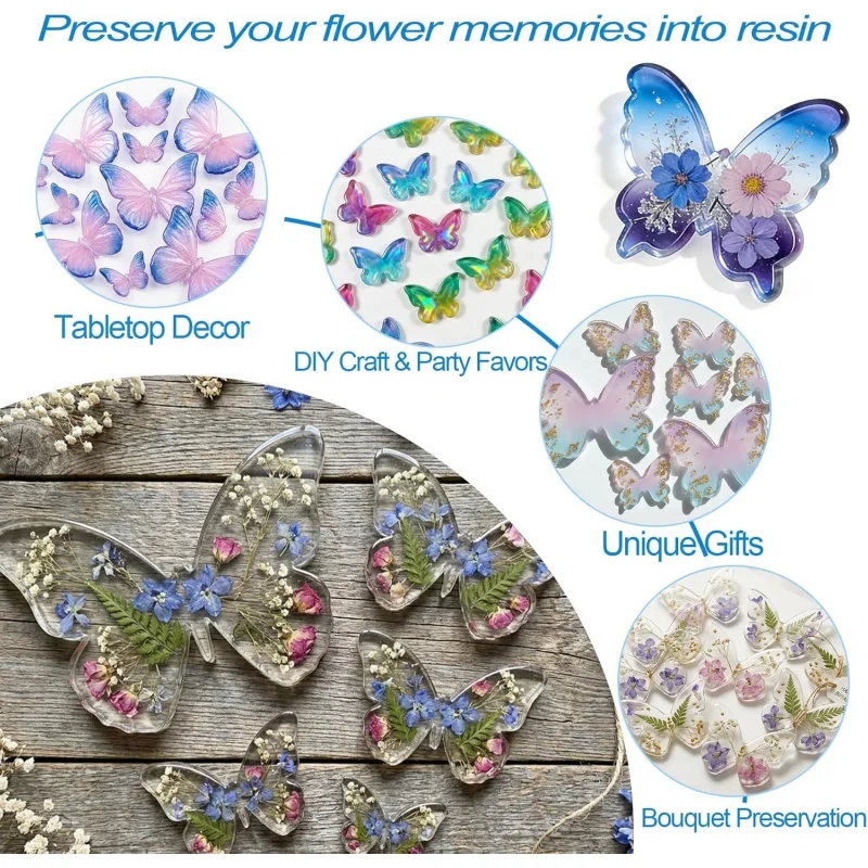 1 High-quality butterfly resin mold，3DButterfly Epoxy Resin Silicone Mold，Book stand for flower preservation，Insect Specimen Can