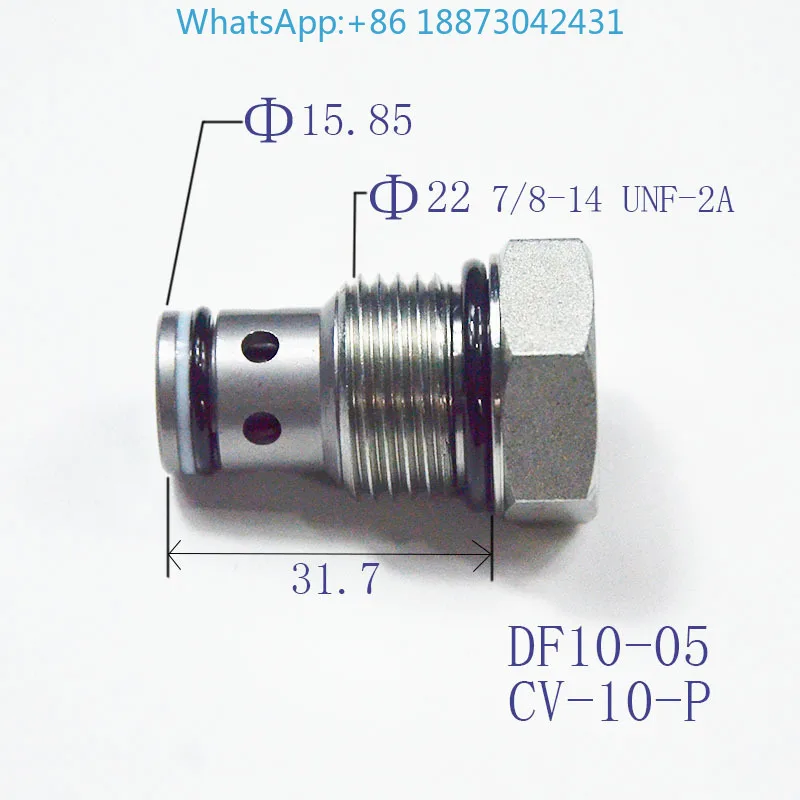 

（5PCS）Screw plug-in check valve DF10-05 CV-10-P for pressure maintenance.