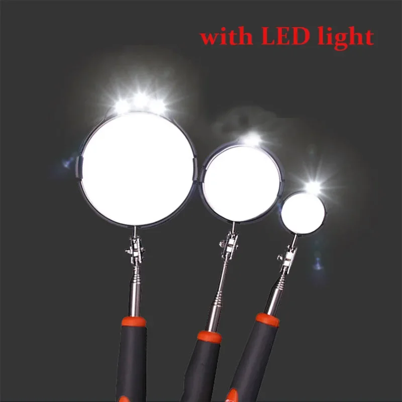 3pcs Adjustable Repair Vehicle Chassis Telescopic Inspection Mirror with LED Light