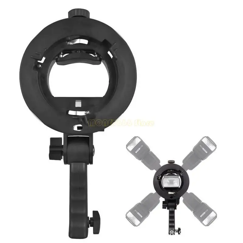 F62C Flash Holder with Hand Grip Adjustable for Speedlite Snoots Flash Softbox