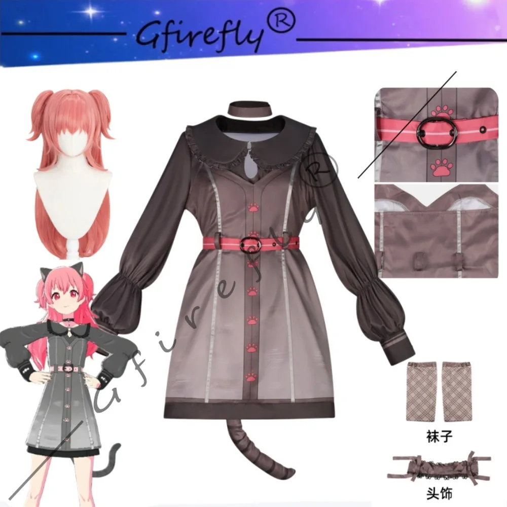 

Airi Momoi Same Style Cat Uniform Dress Cosplay Costume Outfit Adult Women Halloween Carnival Party Comic Con Stage Performance