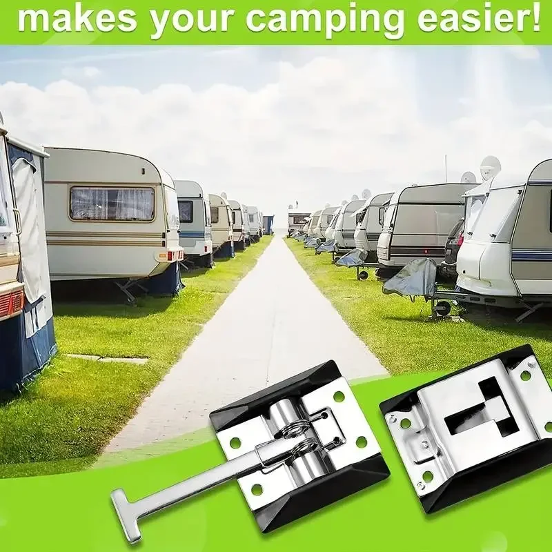 Metal T-Style Entry Door Catch Holder For RV Camper Trailer Supplies Stainless Steel 304