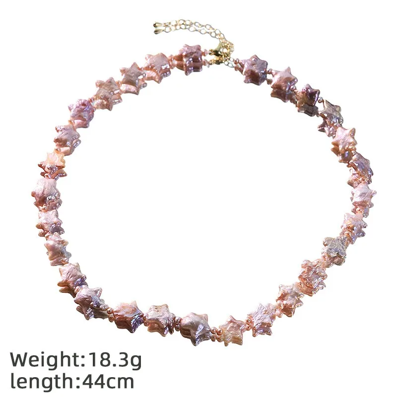 Natural Freshwater Pearl Star Shaped Necklace Purple Baroque Pearl Loose Beads Suitable For Women Dinner Party Jewelry Girls