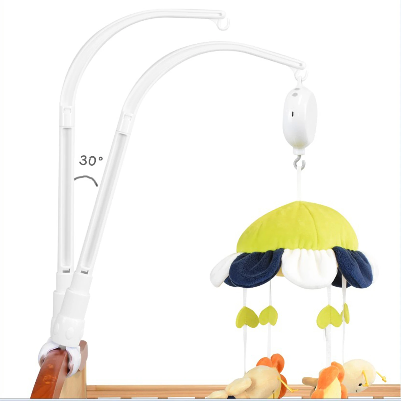 

Baby Crib Mobile Rack Bed Bell Toy Holder White Rattle Bracket Set Suitable For Traditional And Convertible Crib Pendant Bracket