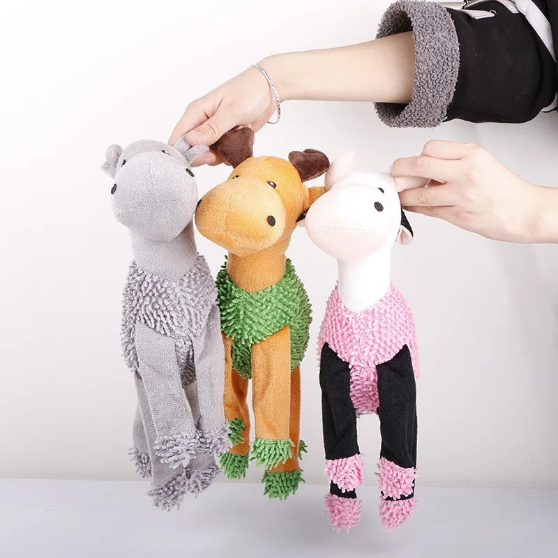 

Adorable Pony/deer/cow Shapes Chewing Squeaky Dog Toys Pets Accessories Pet Toys Cute Plush Toys Bite Resistant Dog Supplies