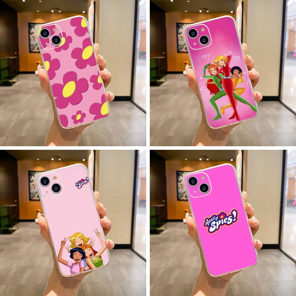 

Classic animation T-Totally- Spies Phone Case For iPhone17,16,15,14,13,12,Pro Max,16/15/14 Plus Soft Silicone Transparent Cover