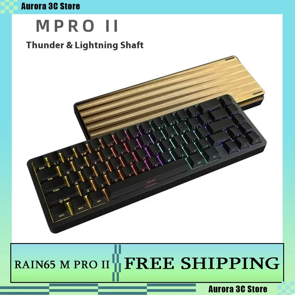 

Ipi Rain65 M Pro II Клавиатура с магнитным переключателем из алюминиевого сплава с ЧПУ и подсветкой Pbt Колпачки для клавиш с боковой гравировкой Rt0.01 для ПК в подарок