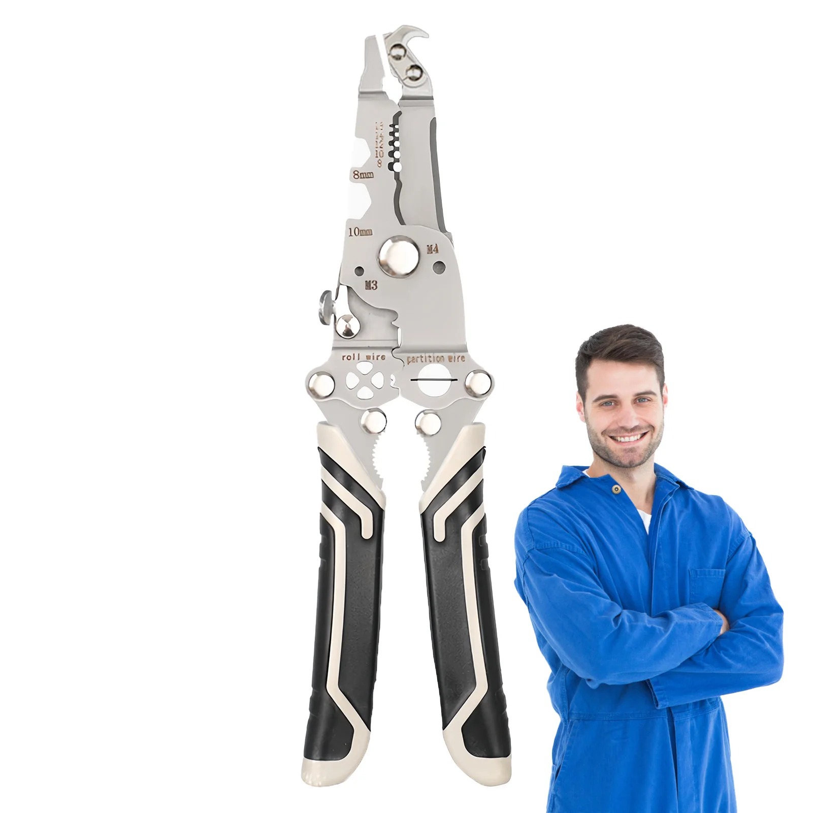 

Универсальные плоскогубцы для резки кабеля, сверхмощные многофункциональные ручные инструменты, плоскогубцы для зачистки, подходят для работника, строительства