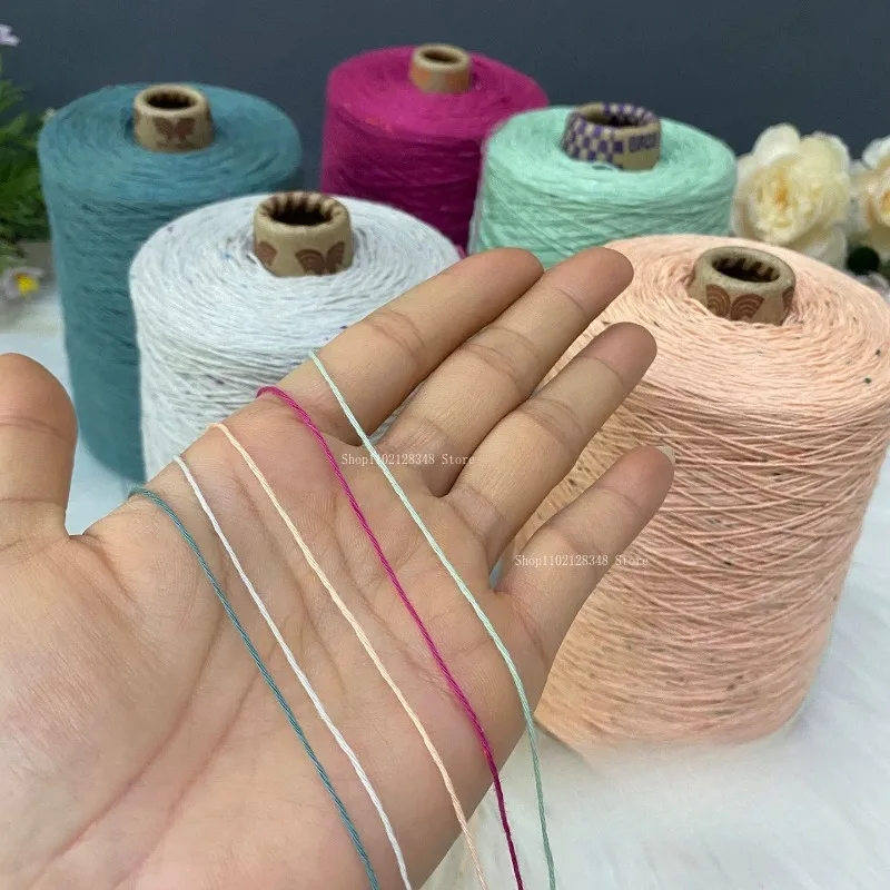 500g-roll 100% Pure Cotton No.8 Lace Thread Colored Dot Cotton Soft Close-fitting DIY Hand-crocheted Skirt/Clothes Summer Thread