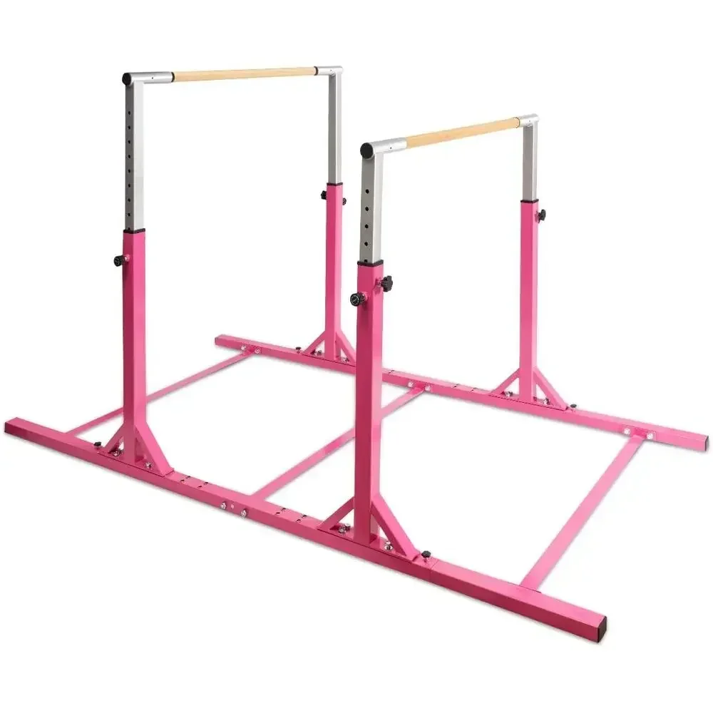 Adjustable Height & Width Horizontal Gymnastics Bars for Juniors, Suitable for Indoor & Outdoor Training