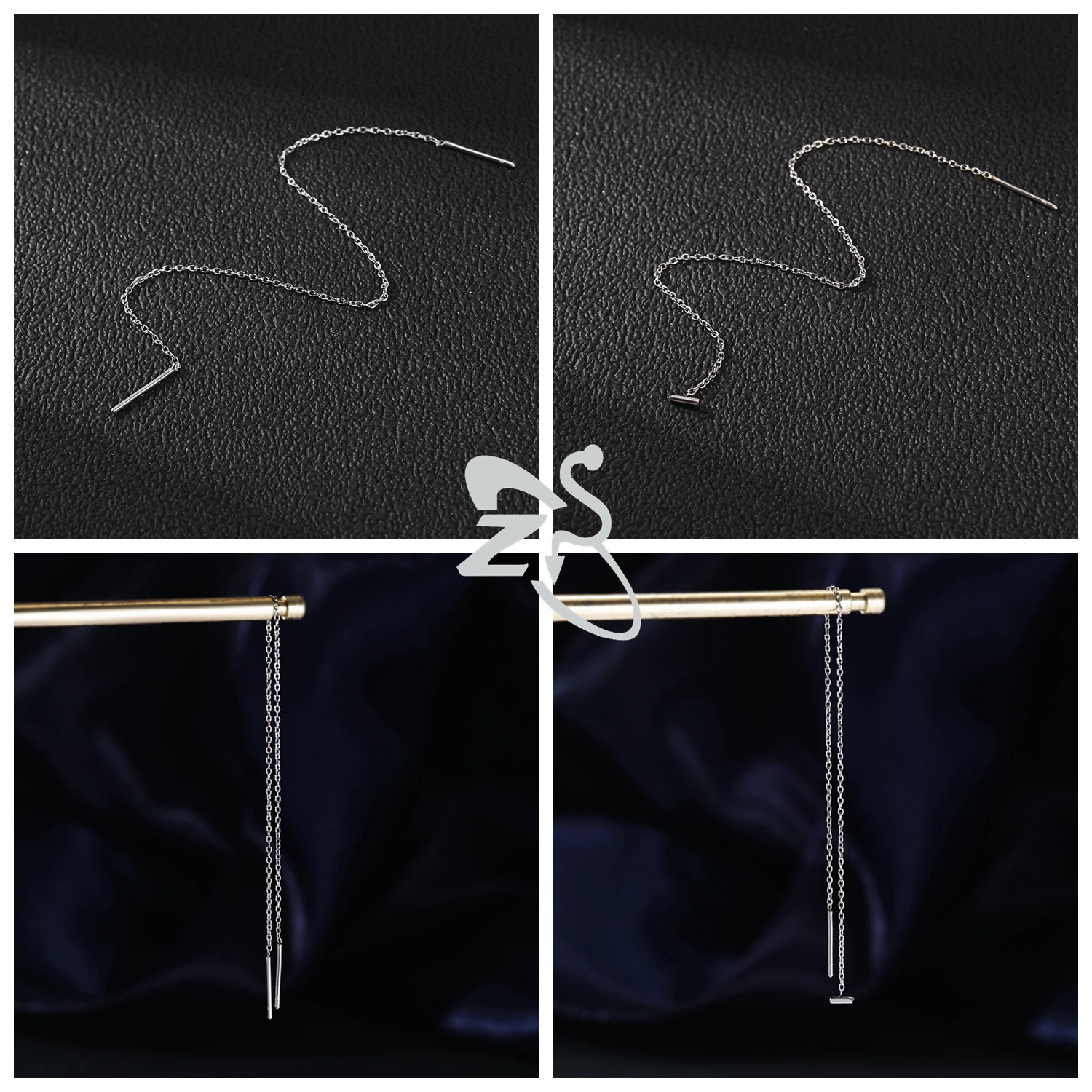 AOEDEJ 1 PC 20G Stainless Steel Ear Wire For Women Girl Silver Color Long Tassel Pendant Earrings Chain Earring Piercing Jewelry