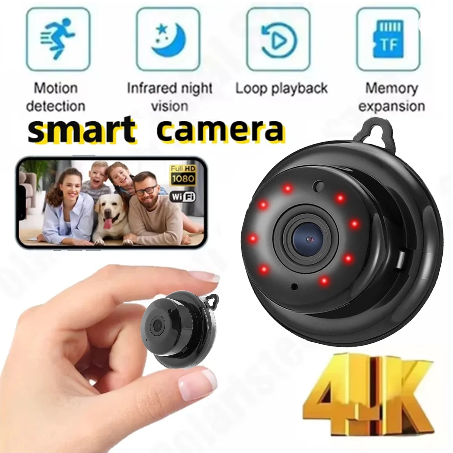 

Мини-Wi-Fi IP-камера 1080P HD камера безопасности с обнаружением движения и ночным видением