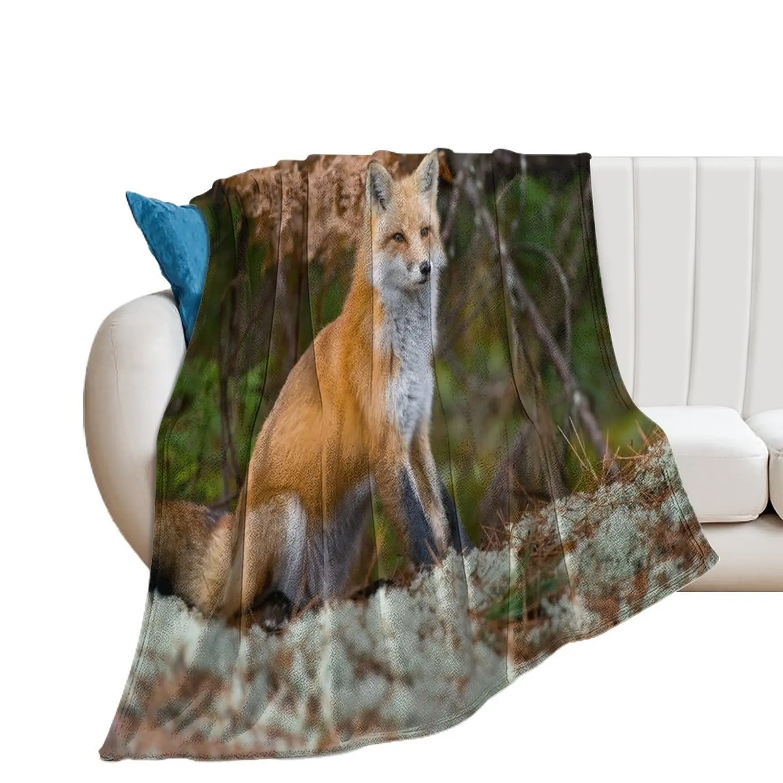 

Red Fox Throw Blanket Cute Plaid Soft Plaid Blankets