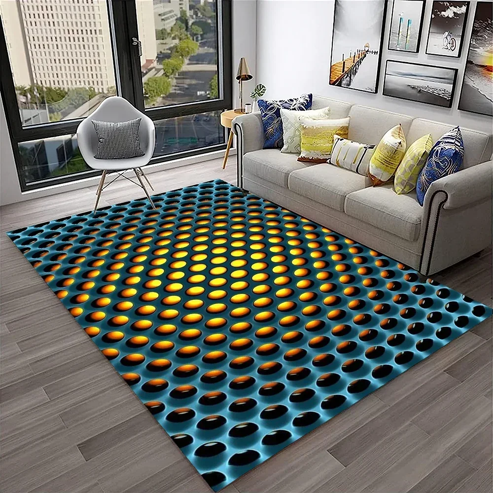Simple Metal Mesh Geometric Luxury Carpet Rug for Home Living Room Bedroom Sofa Doormat Decor,Kid Area Rug Non-slip Floor Mat