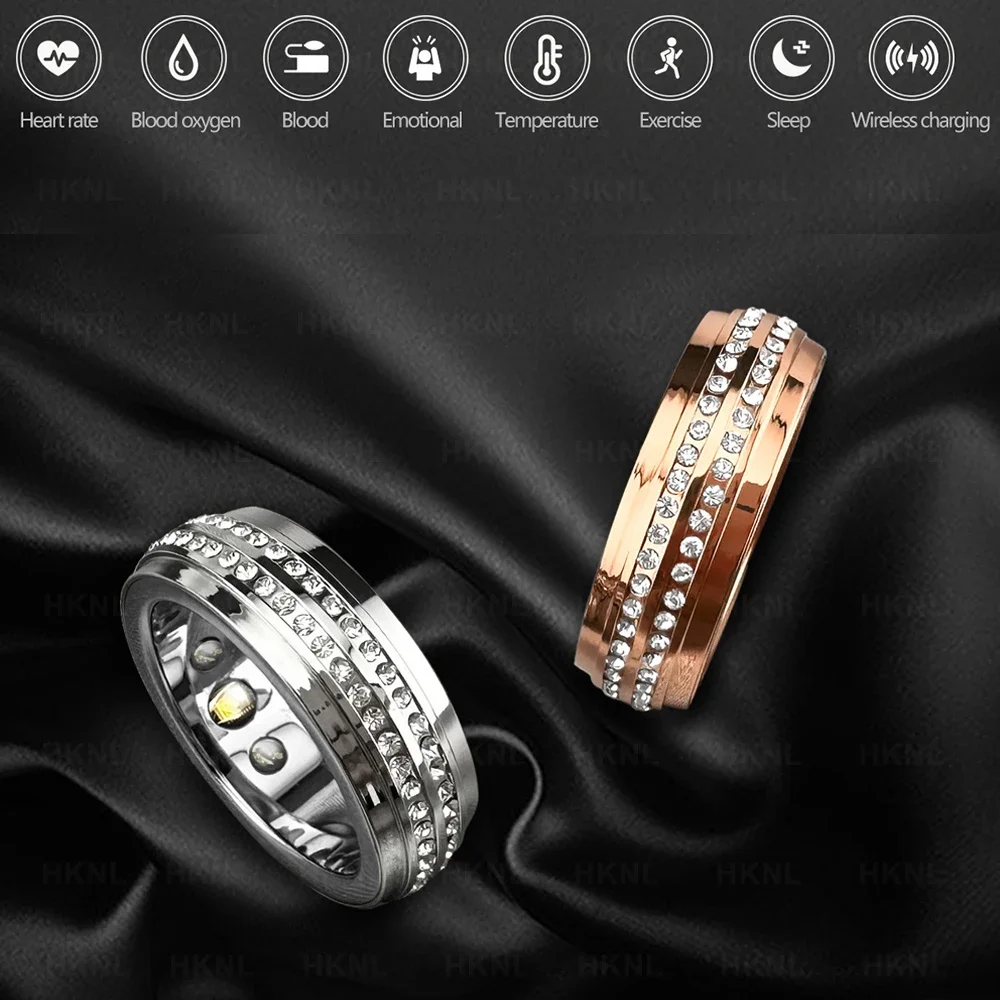 2024 Smart Ring For Women Men Heart Rate Sleep Monitoring Wireless Charging Sports Fitness Tracker Smart Rings For Android IOS