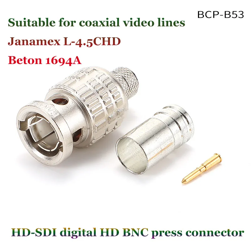 BNC Cold-pressed Solder-free Video Connector Plug CANARE 50/75 Ohm HD-SDI Coaxial Cable Plug BCP-B3F/B4F/B5F