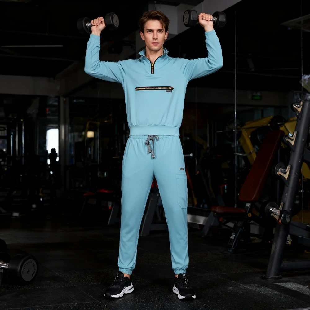 ชุดสครับแขนยาวสำหรับฤดูใบไม้ร่วงสำหรับผู้ชายและผู้หญิง - ชุดยูนิฟอร์มคอปกแบบมีรอยบาก ยืดหยุ่น สวมใส่สบาย