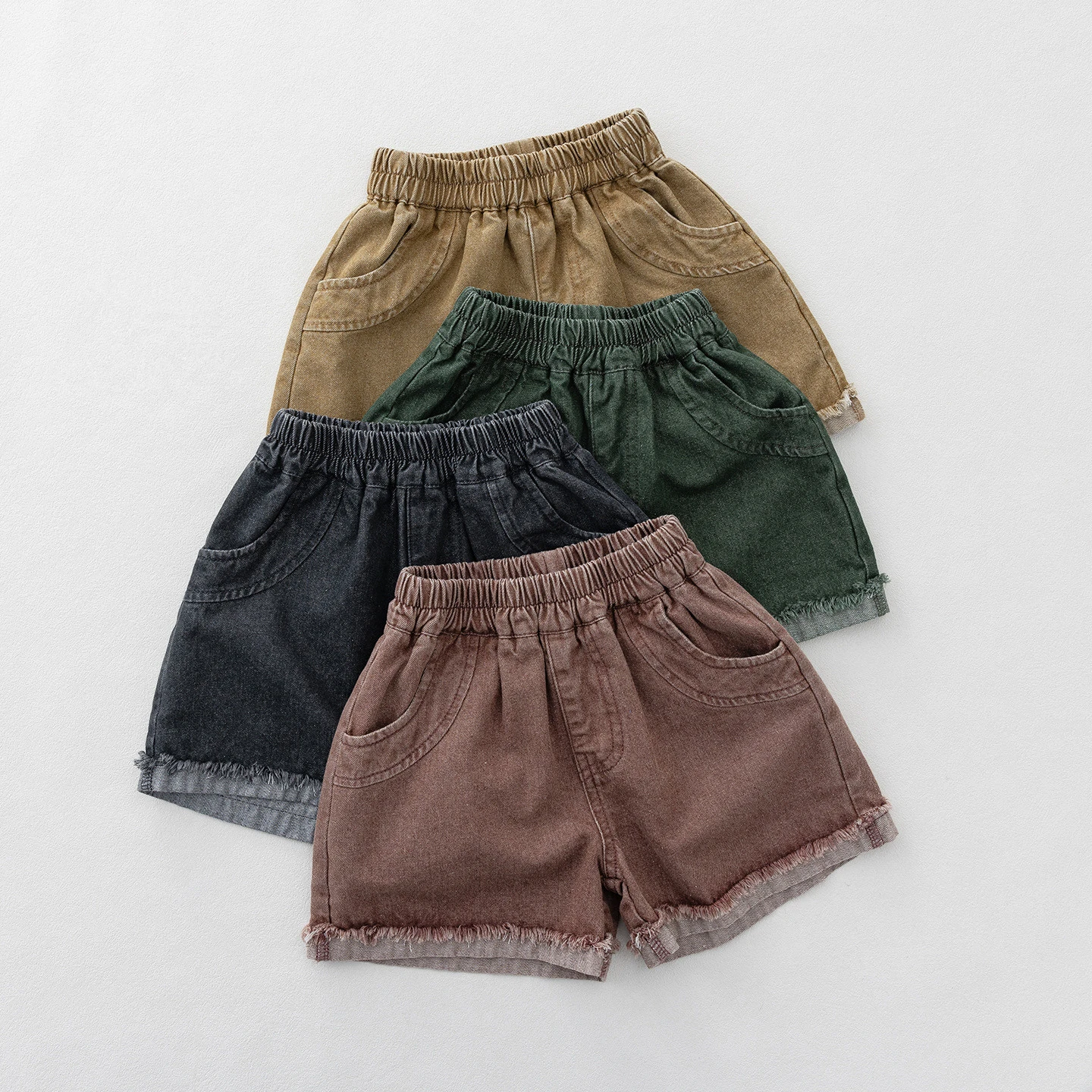 

2026 Summer New Children Solid Shorts For Boys Girls Vintage Shorts Cute Baby Casual Pants Toddler Shorts Cotton Kids Clothes