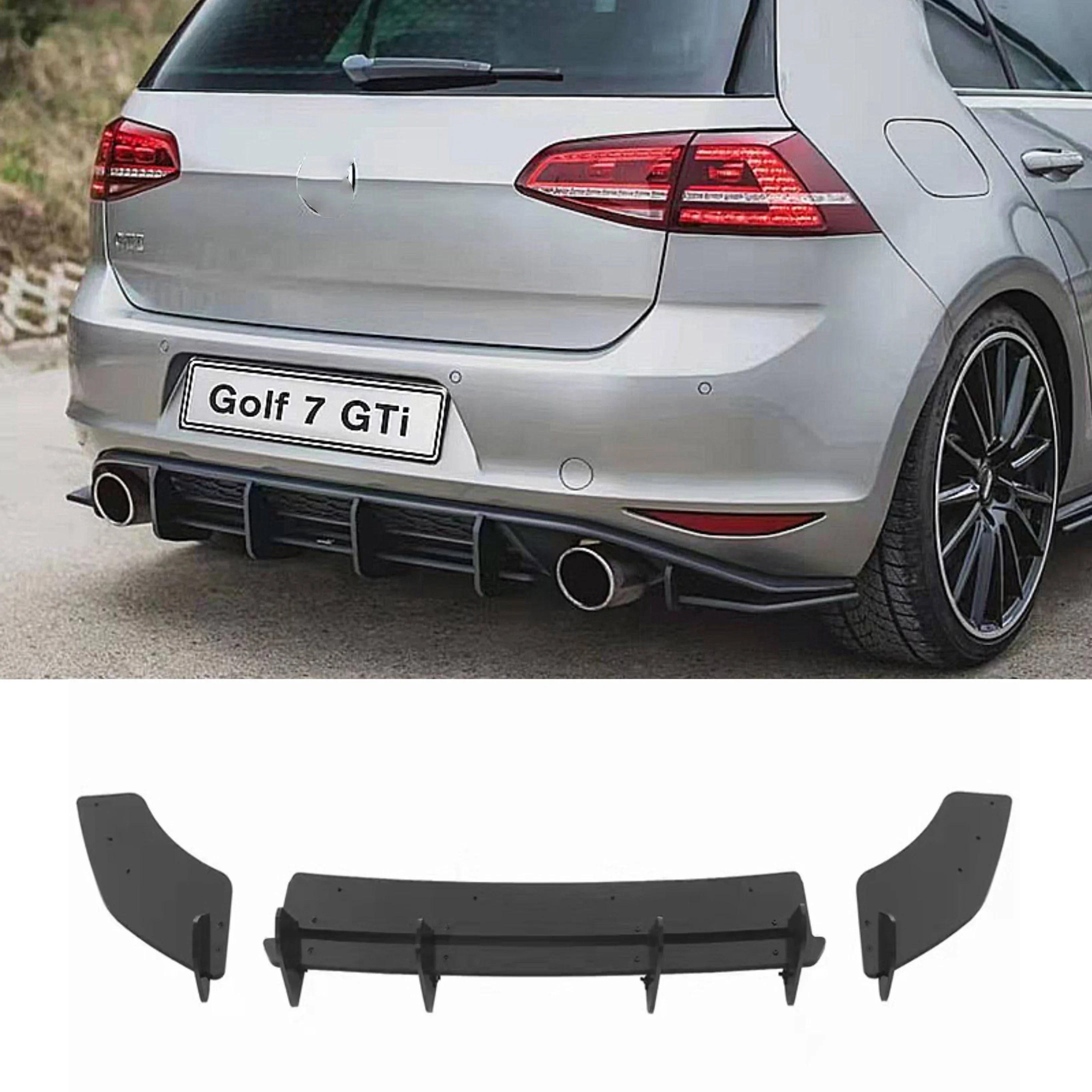 

Car Rear Bumper Diffuser Spoiler for Volkswagen Golf 7 VII MK7 GTI Accessories 2014-2017 Car Rear Lip Diffuser Splitter