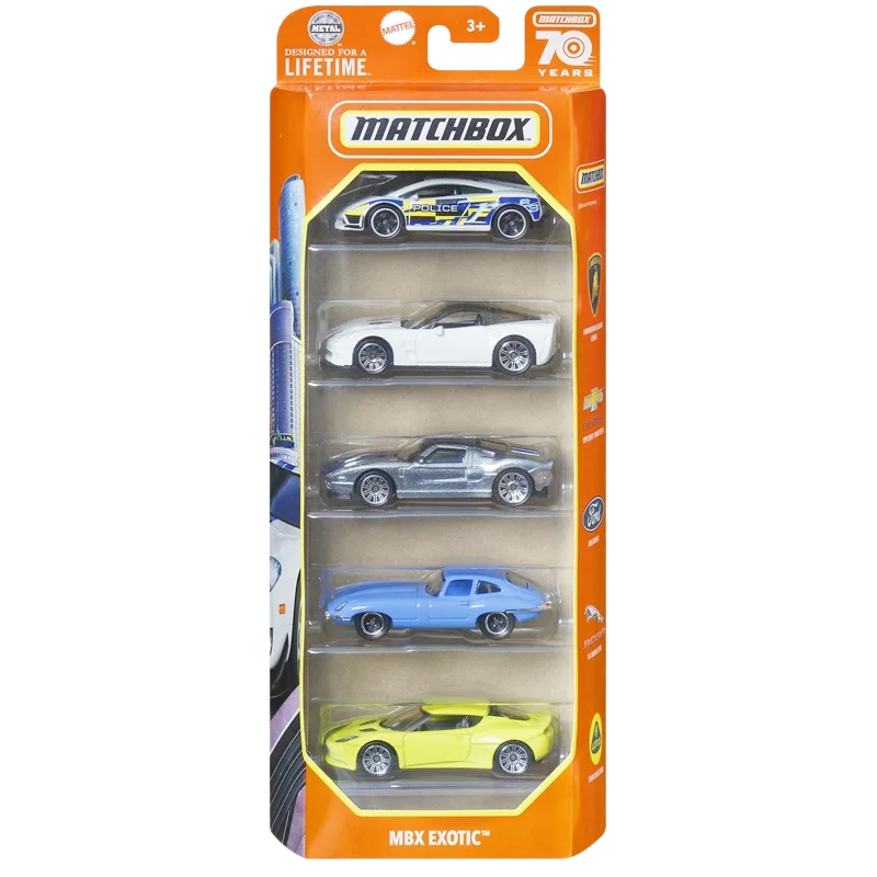 Original Matchbox Car 70 Years Boys Toys for Children Diecast 1:64 Vehicles  5 Pack City Adventure Exotic Wagons Birthday Gift