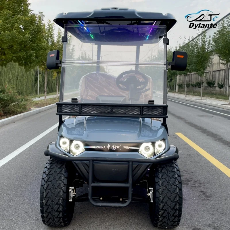 72V Battery 2+2 Seater Electric Golf Cart 4kw Motor Independent Suspension Disc Brake Power Steering 12 Inch Tire Hunting Cart