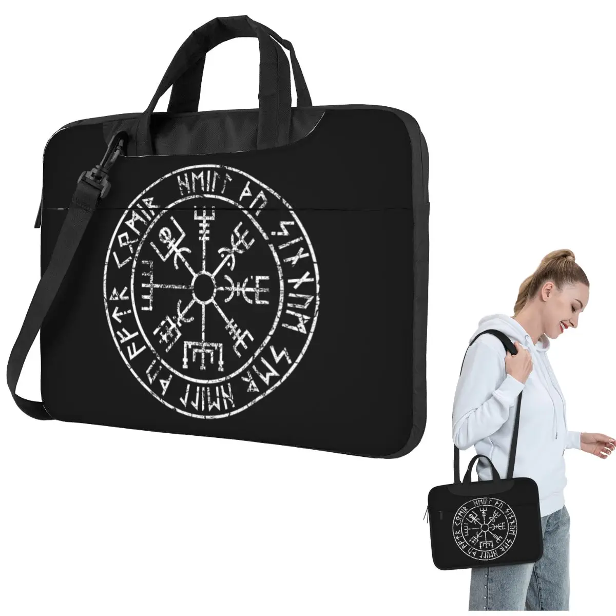 

Vegvisir Viking Laptop Bag Shockproof Case Computer Bag 13 14 15.6 Inch Crossbody Notebook Pouch For Macbook Pro Air