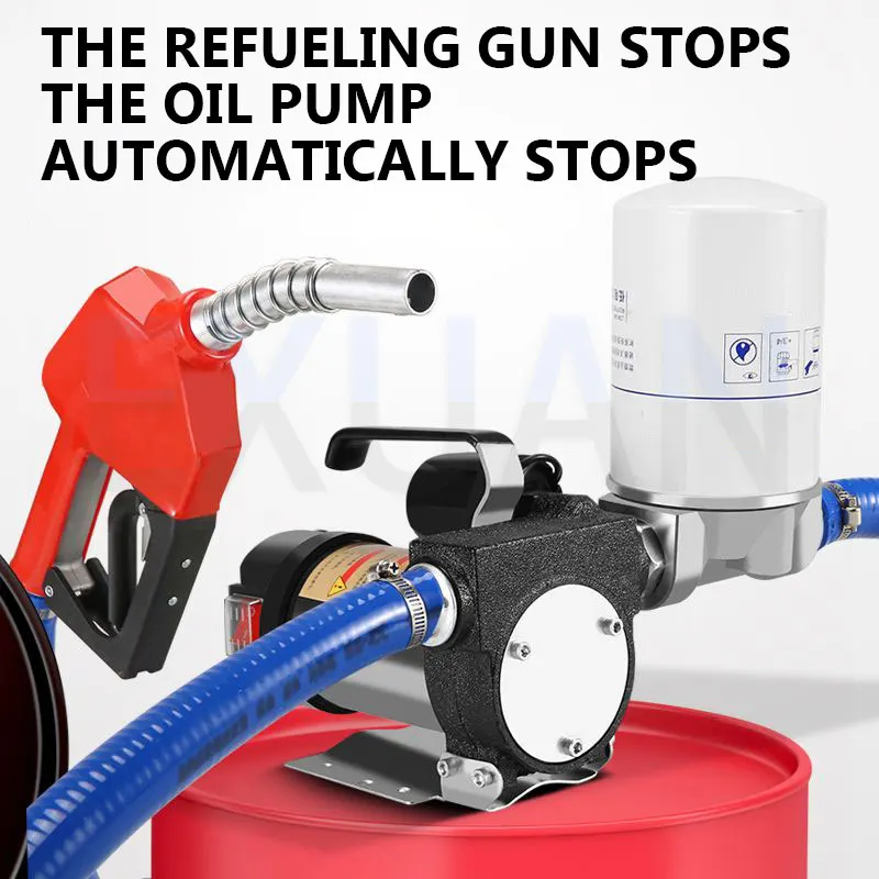 12V/24V/220V Fuel Transfer Pump For Diesel 990W Self-Priming Pump Automatically Stop Electric Oil Pump Fuel Dispenser
