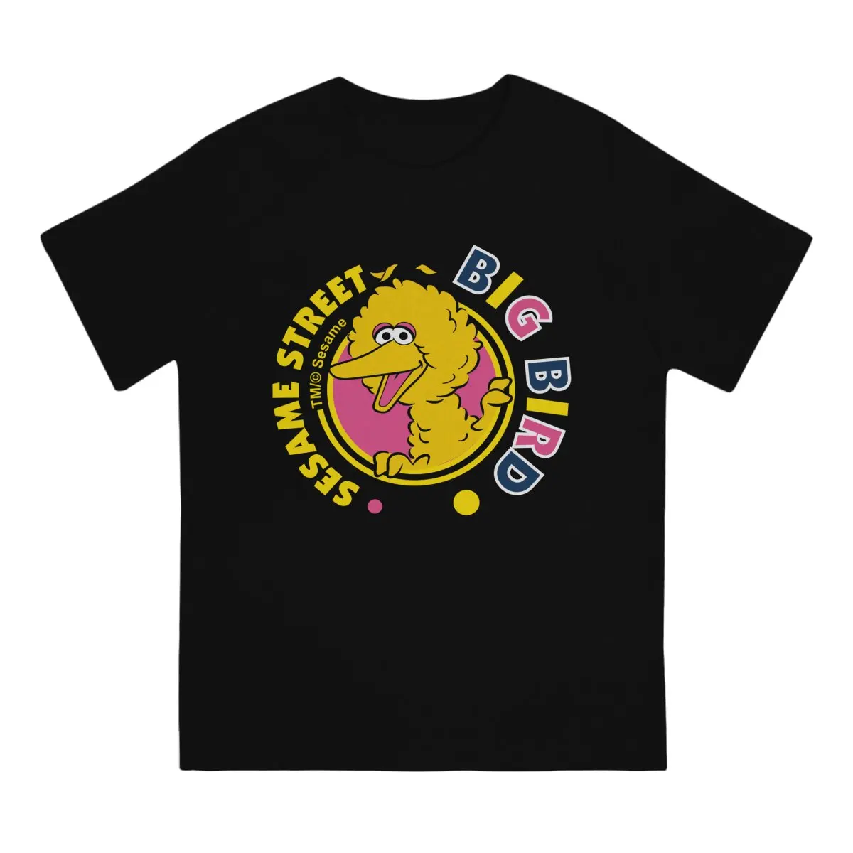 Men Sesame Streets T-Shirt Crewneck Cotton Style Big Bird Hipster Ofertas O Neck Graphic Tshirt