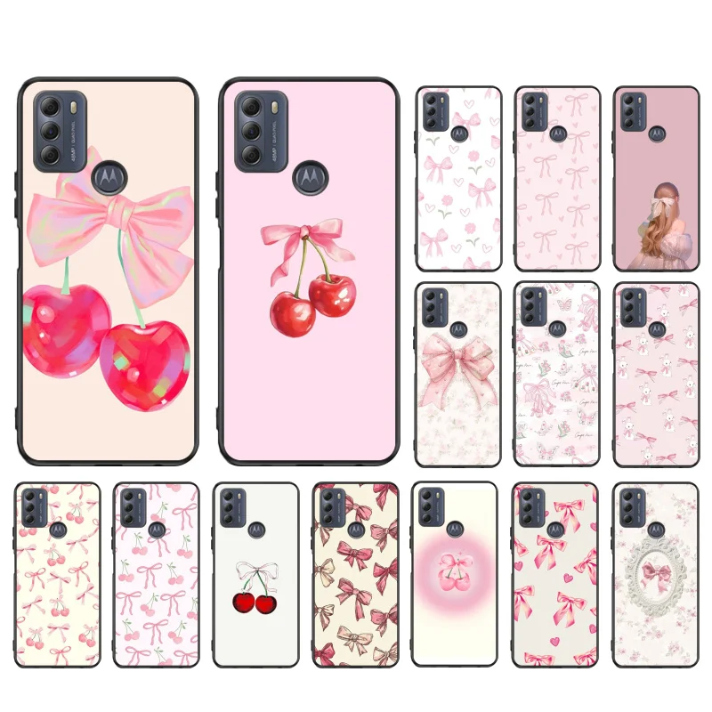 

Bow Cherry Girly Phone Case For Moto Edge 50 Pro 50 Fusion G Stylus 5G G Play G Power G 5G G Pure E20 E32 E40 E13