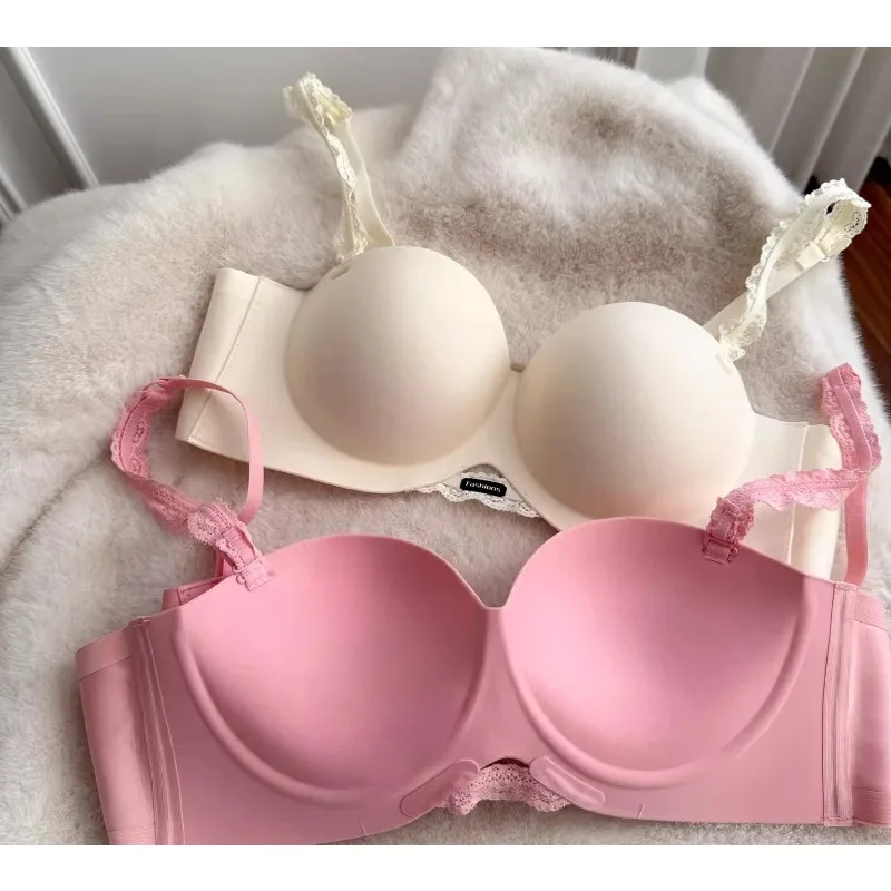 

Top Selling Thickened Bra Half Cup 3D Seamless Smooth Push Up Gathering Small Breast Enhancer Support Lingerie S-XL 32-38 Push