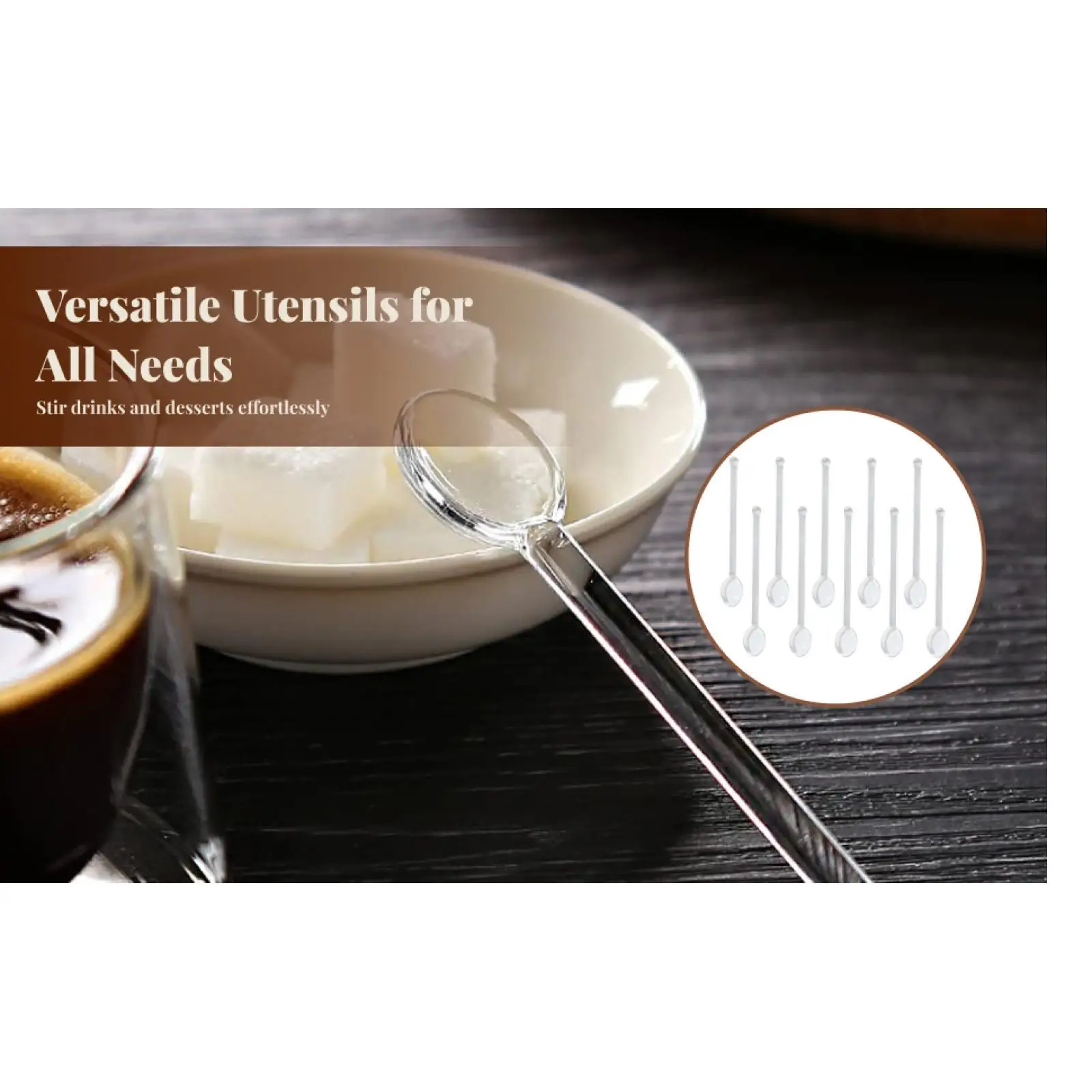 Crystal Clear Glass Coffee Stirrers Luxury Table Cutlery Style for Tea Sugar Milk Cocktail Mixing