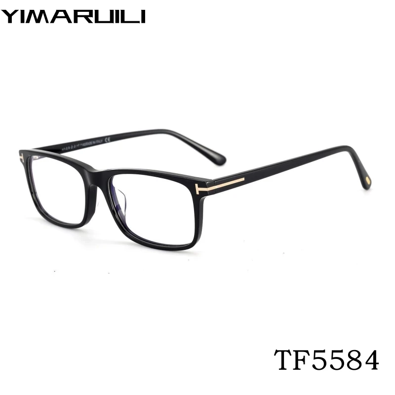 YIMARUILI Business Fashion Luxury Acetate Eyewear Retro Square Tom Optical Prescription Glasses frames For Men and Women TF5584