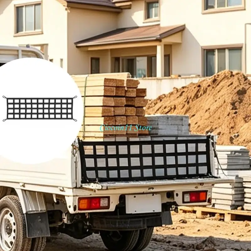 Y1UB Quick Install 60X18 Inch Heavy Duty Vehicle Cargo Net Includes Mounting Hardware Not Slip for Easy Setups & Removal