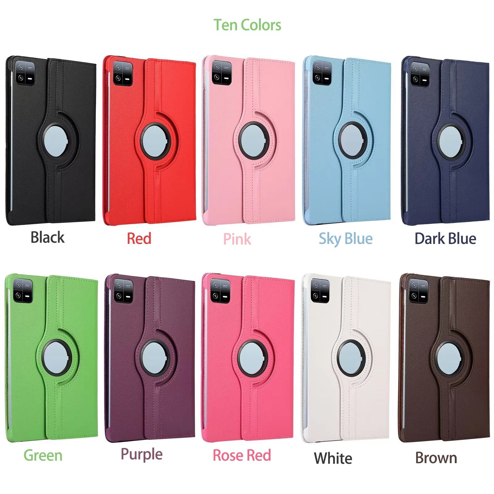 

PU Leather Case For Xiaomi Redmi Pad 1 2 3 4 6,360 Degree Rotating Stand Tablet Cover with Auto Sleep Wake Multi-Angle Viewing