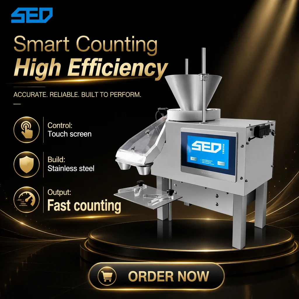 High Accuracy PLC Control System Semi Automatic 316 Stainless Steel Candy Capsule Counter Tablet Counting Machine