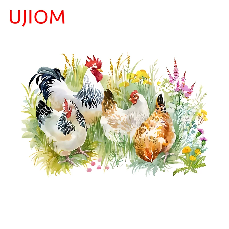 UJIOM 13cm X 8.7cm Chicken Anime Wall Stickers Sunscreen Creativite Kitchen Cupboard Vestibule Decal Wallpapers Home Decor