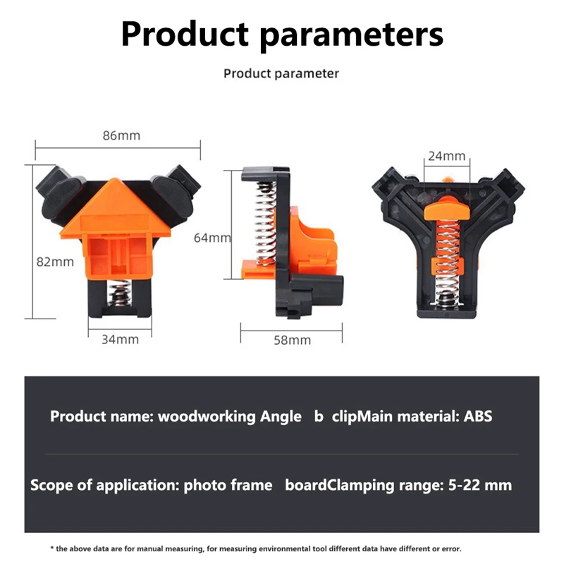 Woodworking Right Angle Fixing Clip Fixer Right Angle Clip 90 Degree DIY Spring Clip Quick Fixing Tool