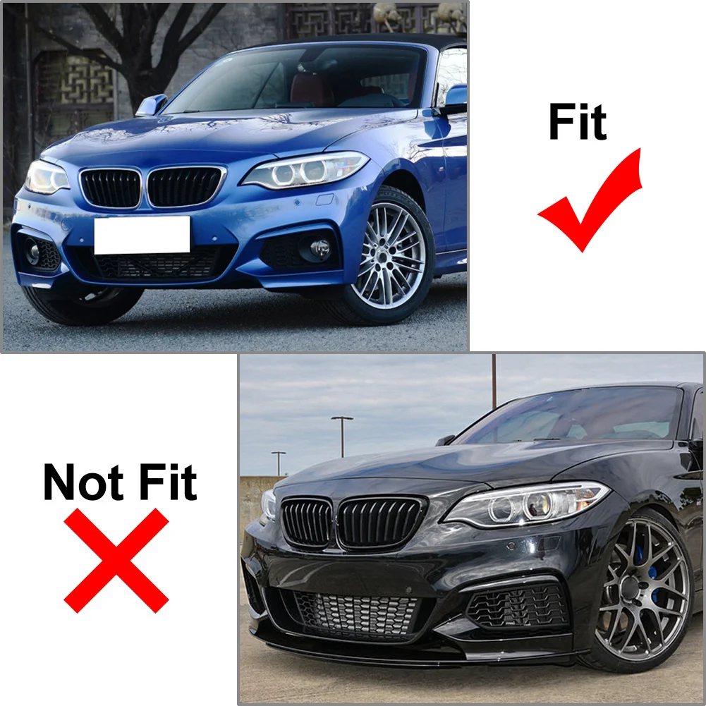 2Pcs Car Closed Mesh Front Bumper Fog Lamp Grille Cover With Light Hole For BMW 2 Series F22 F23