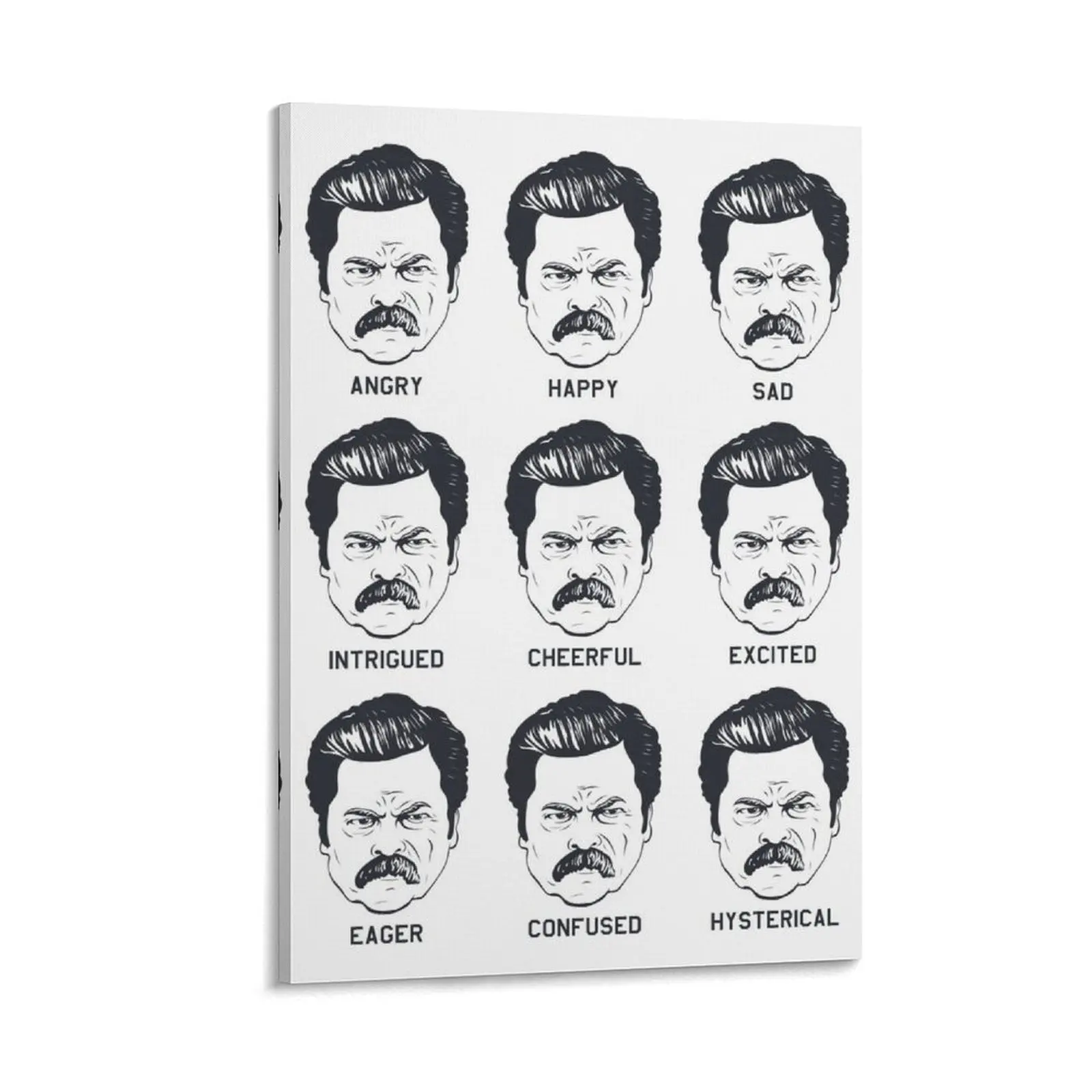 Ron Swanson Emotions Parks and Recreation Canvas Painting nordic home decor house decorations