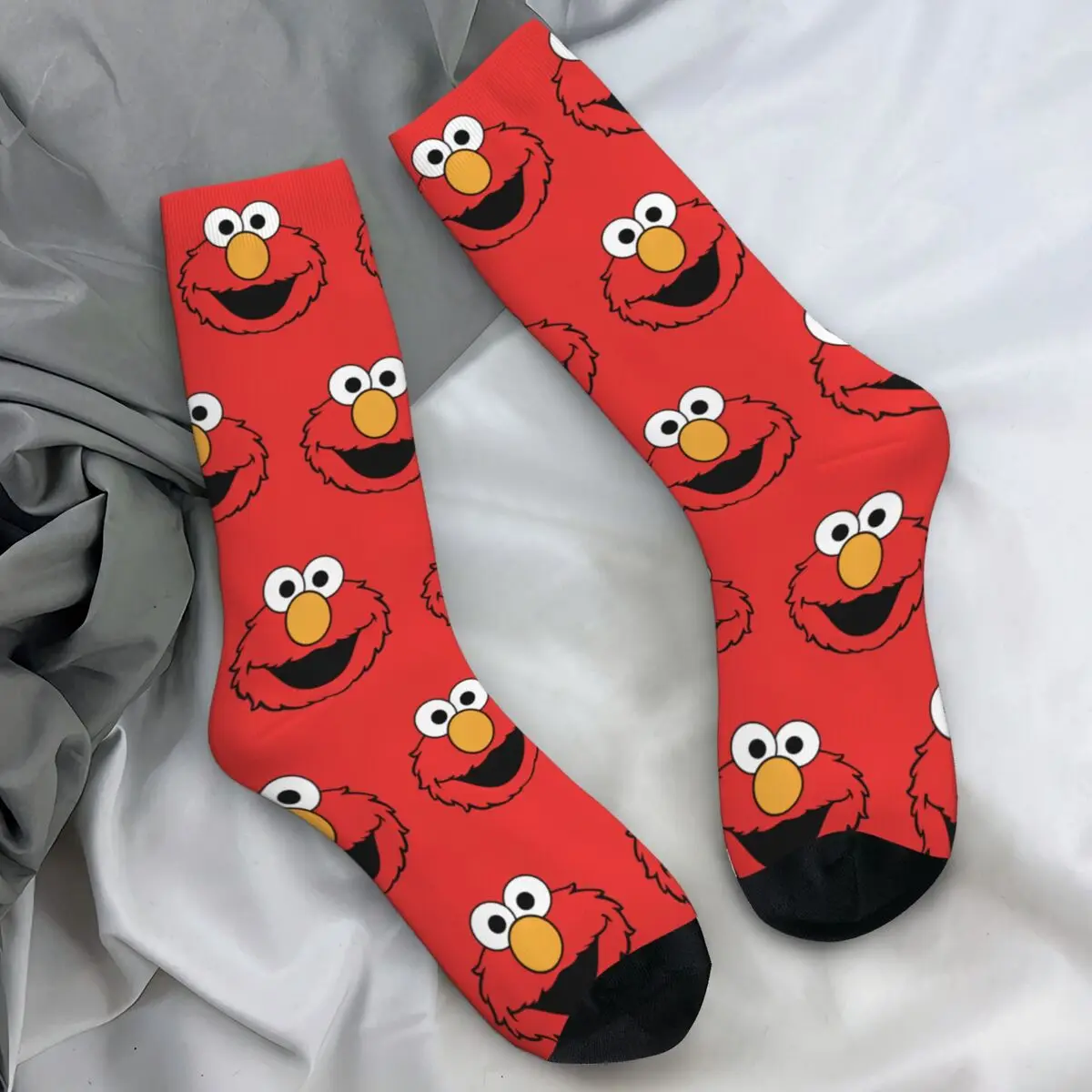 Elmo & Cookie Monster Meias Primavera Meias Casuais Unissex Homens Meias Macias Estampadas Ao Ar Livre Meias Antiderrapantes