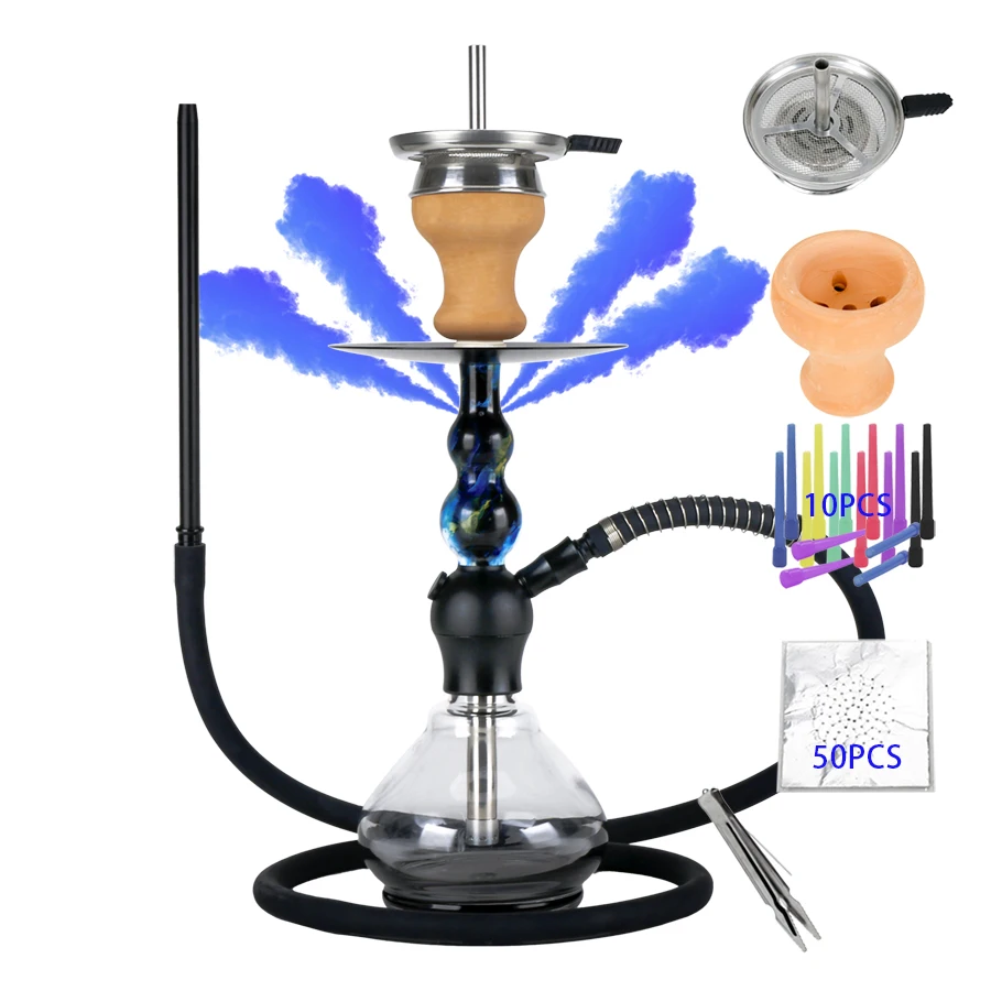 

Aluminum Alloy High-Grade Hookah Single Pipe, Arabian Shisha Full Set with Tinfoil Holder, Smoking Accessories, New